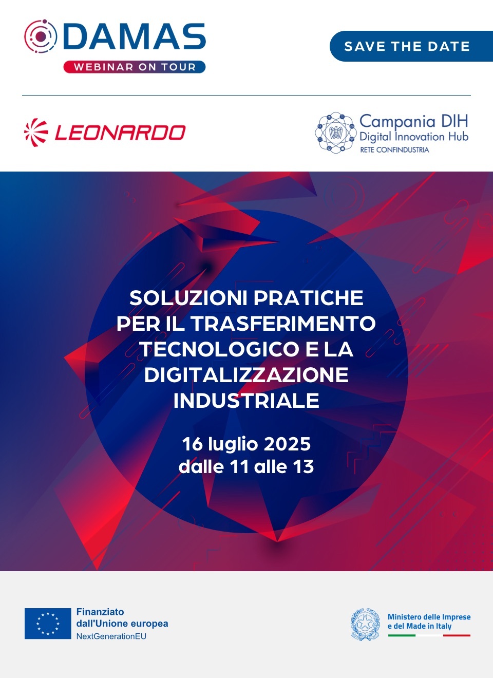 Damas Webinar On Tour con Campania DIH: Soluzioni pratiche per il trasferimento tecnologico e la digitalizzazione industriale