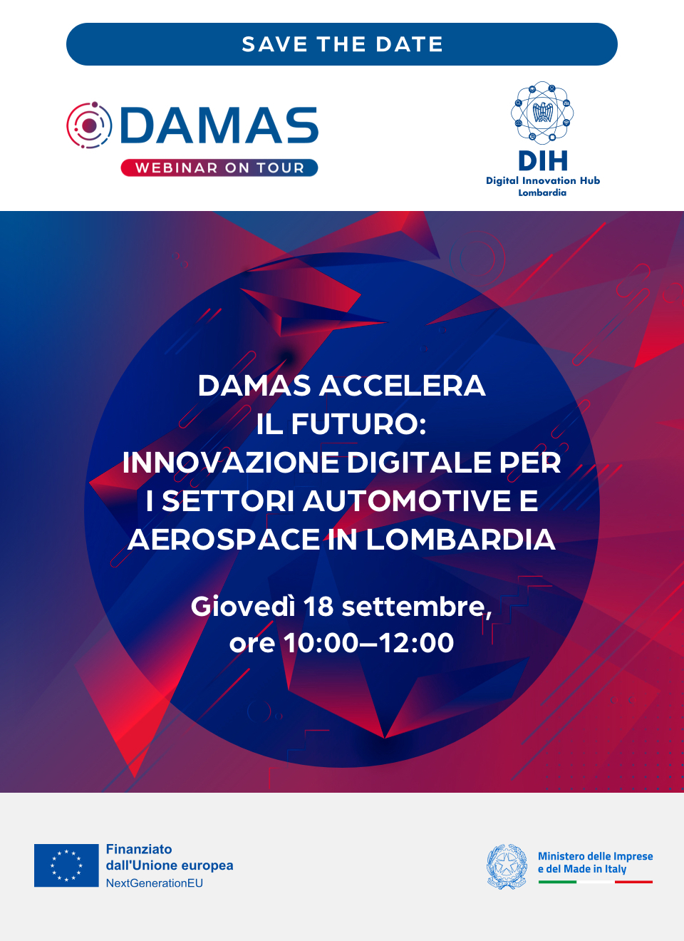 Damas Webinar On Tour con Lombardia DIH: Innovazione digitale per i settori Automotive e Aerospace in Lombardia